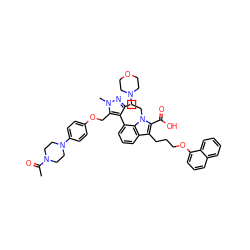 CC(=O)N1CCN(c2ccc(OCc3c(-c4cccc5c(CCCOc6cccc7ccccc67)c(C(=O)O)n(CCN6CCOCC6)c45)c(C)nn3C)cc2)CC1 ZINC000299862244