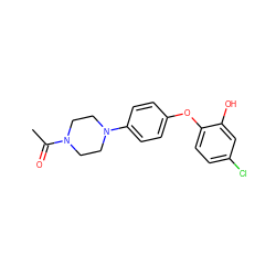 CC(=O)N1CCN(c2ccc(Oc3ccc(Cl)cc3O)cc2)CC1 ZINC000095604174