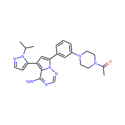 CC(=O)N1CCN(c2cccc(-c3cc(-c4ccnn4C(C)C)c4c(N)ncnn34)c2)CC1 ZINC001772617351