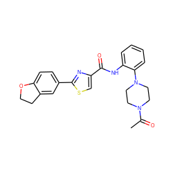 CC(=O)N1CCN(c2ccccc2NC(=O)c2csc(-c3ccc4c(c3)CCO4)n2)CC1 ZINC000084712825