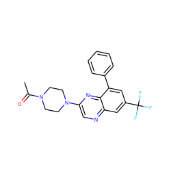 CC(=O)N1CCN(c2cnc3cc(C(F)(F)F)cc(-c4ccccc4)c3n2)CC1 ZINC000040860333