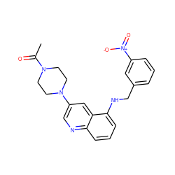 CC(=O)N1CCN(c2cnc3cccc(NCc4cccc([N+](=O)[O-])c4)c3c2)CC1 ZINC000071319139