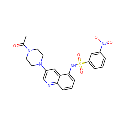 CC(=O)N1CCN(c2cnc3cccc(NS(=O)(=O)c4cccc([N+](=O)[O-])c4)c3c2)CC1 ZINC000101410423