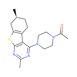 CC(=O)N1CCN(c2nc(C)nc3sc4c(c23)CC[C@H](C)C4)CC1 ZINC000000414453