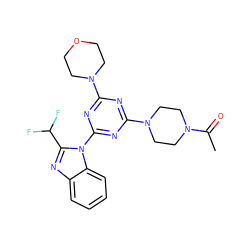 CC(=O)N1CCN(c2nc(N3CCOCC3)nc(-n3c(C(F)F)nc4ccccc43)n2)CC1 ZINC000113914772