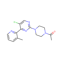 CC(=O)N1CCN(c2ncc(Cl)c(-c3ncccc3C)n2)CC1 ZINC000142306524