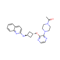 CC(=O)N1CCN(c2nccnc2O[C@H]2C[C@H](Nc3ccc4ccccc4n3)C2)CC1 ZINC000146004356