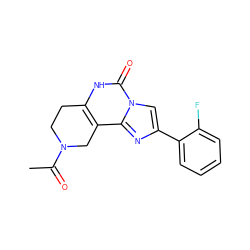 CC(=O)N1CCc2[nH]c(=O)n3cc(-c4ccccc4F)nc3c2C1 ZINC000013492052