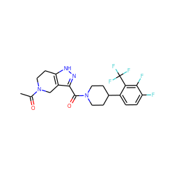 CC(=O)N1CCc2[nH]nc(C(=O)N3CCC(c4ccc(F)c(F)c4C(F)(F)F)CC3)c2C1 ZINC001772578959