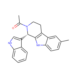 CC(=O)N1CCc2c([nH]c3ccc(C)cc23)[C@@H]1c1c[nH]c2ccccc12 ZINC000049808517