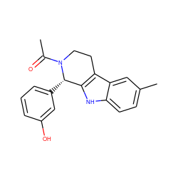 CC(=O)N1CCc2c([nH]c3ccc(C)cc23)[C@@H]1c1cccc(O)c1 ZINC000045337232