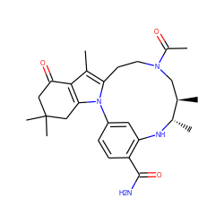 CC(=O)N1CCc2c(C)c3c(n2-c2ccc(C(N)=O)c(c2)N[C@@H](C)[C@H](C)C1)CC(C)(C)CC3=O ZINC000072176456