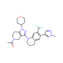 CC(=O)N1CCc2c(c(N3CCCc4cc(-c5cnn(C)c5)c(C(F)F)cc43)nn2C2CCOCC2)C1 ZINC001535642527