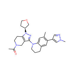 CC(=O)N1CCc2c(c(N3CCCc4cc(-c5cnn(C)c5)c(C)cc43)nn2[C@H]2CCOC2)C1 ZINC001772650052