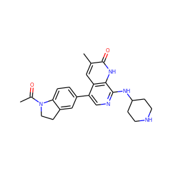 CC(=O)N1CCc2cc(-c3cnc(NC4CCNCC4)c4[nH]c(=O)c(C)cc34)ccc21 ZINC000473136204