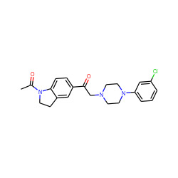 CC(=O)N1CCc2cc(C(=O)CN3CCN(c4cccc(Cl)c4)CC3)ccc21 ZINC000036092320