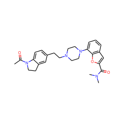 CC(=O)N1CCc2cc(CCN3CCN(c4cccc5cc(C(=O)N(C)C)oc45)CC3)ccc21 ZINC000114892302