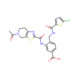 CC(=O)N1CCc2nc(C(=O)Nc3cc(C(=O)O)ccc3CNC(=O)c3ccc(Cl)s3)sc2C1 ZINC000073167511