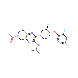 CC(=O)N1CCc2nc(N3CC[C@@H](Oc4ccc(F)cc4F)[C@H](F)C3)c(NC(C)C)nc2C1 ZINC001772631635