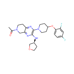 CC(=O)N1CCc2nc(N3CCC(Oc4ccc(F)cc4F)CC3)c(N[C@H]3CCOC3)nc2C1 ZINC001772587281