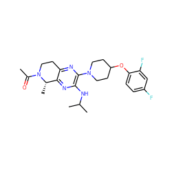 CC(=O)N1CCc2nc(N3CCC(Oc4ccc(F)cc4F)CC3)c(NC(C)C)nc2[C@@H]1C ZINC001772634260