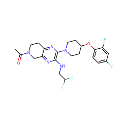 CC(=O)N1CCc2nc(N3CCC(Oc4ccc(F)cc4F)CC3)c(NCC(F)F)nc2C1 ZINC001772600908