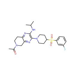 CC(=O)N1CCc2nc(NC(C)C)c(N3CCC(S(=O)(=O)c4cccc(F)c4)CC3)nc2C1 ZINC001772575037