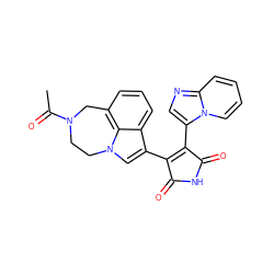 CC(=O)N1CCn2cc(C3=C(c4cnc5ccccn45)C(=O)NC3=O)c3cccc(c32)C1 ZINC000028137421