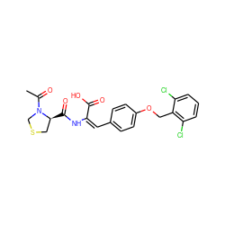 CC(=O)N1CSC[C@@H]1C(=O)N/C(=C/c1ccc(OCc2c(Cl)cccc2Cl)cc1)C(=O)O ZINC000013488053