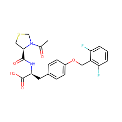 CC(=O)N1CSC[C@@H]1C(=O)N[C@@H](Cc1ccc(OCc2c(F)cccc2F)cc1)C(=O)O ZINC000003916599