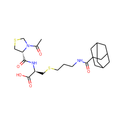 CC(=O)N1CSC[C@H]1C(=O)N[C@@H](CSCCCNC(=O)C12CC3CC(CC(C3)C1)C2)C(=O)O ZINC000028101348