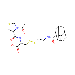 CC(=O)N1CSC[C@H]1C(=O)N[C@@H](CSSCCNC(=O)C12CC3CC(CC(C3)C1)C2)C(=O)O ZINC000028101636