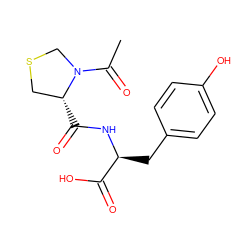 CC(=O)N1CSC[C@H]1C(=O)N[C@@H](Cc1ccc(O)cc1)C(=O)O ZINC000028021263