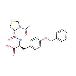 CC(=O)N1CSC[C@H]1C(=O)N[C@@H](Cc1ccc(OCc2ccccc2)cc1)C(=O)O ZINC000028020745