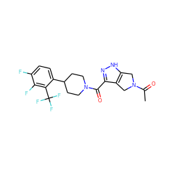 CC(=O)N1Cc2[nH]nc(C(=O)N3CCC(c4ccc(F)c(F)c4C(F)(F)F)CC3)c2C1 ZINC001772571458