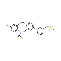 CC(=O)N1Cc2cc(-c3cccc(NS(C)(=O)=O)c3)ccc2CCc2cc(Cl)ccc21 ZINC000028571182