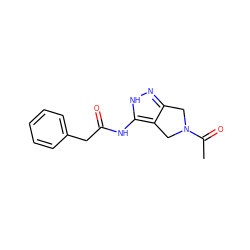 CC(=O)N1Cc2n[nH]c(NC(=O)Cc3ccccc3)c2C1 ZINC000014949186