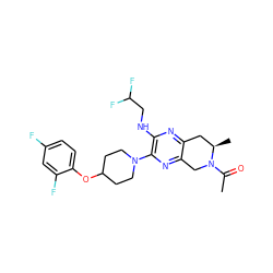 CC(=O)N1Cc2nc(N3CCC(Oc4ccc(F)cc4F)CC3)c(NCC(F)F)nc2C[C@H]1C ZINC001772597826