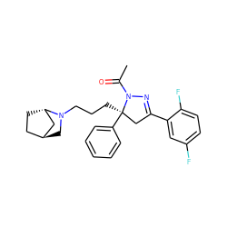 CC(=O)N1N=C(c2cc(F)ccc2F)C[C@@]1(CCCN1C[C@H]2CC[C@H]1C2)c1ccccc1 ZINC000253664379