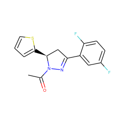 CC(=O)N1N=C(c2cc(F)ccc2F)C[C@@H]1c1cccs1 ZINC000028522590