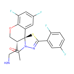 CC(=O)N1N=C(c2cc(F)ccc2F)S[C@@]12c1cc(F)cc(F)c1OC[C@H]2CCN ZINC000043204887