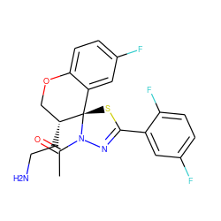 CC(=O)N1N=C(c2cc(F)ccc2F)S[C@@]12c1cc(F)ccc1OC[C@H]2CCN ZINC000068248852