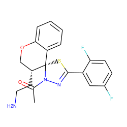 CC(=O)N1N=C(c2cc(F)ccc2F)S[C@]12c1ccccc1OC[C@H]2CCN ZINC000200373168