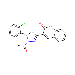 CC(=O)N1N=C(c2cc3ccccc3oc2=O)C[C@H]1c1ccccc1Cl ZINC000064539405