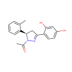 CC(=O)N1N=C(c2ccc(O)cc2O)C[C@@H]1c1ccccc1C ZINC000013819932