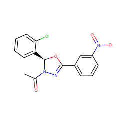 CC(=O)N1N=C(c2cccc([N+](=O)[O-])c2)O[C@@H]1c1ccccc1Cl ZINC000000245438