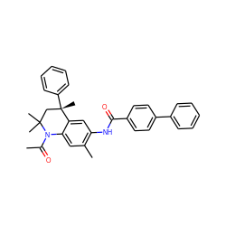 CC(=O)N1c2cc(C)c(NC(=O)c3ccc(-c4ccccc4)cc3)cc2[C@@](C)(c2ccccc2)CC1(C)C ZINC000013611430