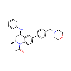 CC(=O)N1c2ccc(-c3ccc(CN4CCOCC4)cc3)cc2[C@H](Nc2ccccc2)C[C@@H]1C ZINC000299841106