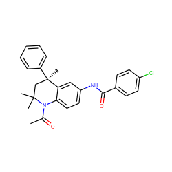 CC(=O)N1c2ccc(NC(=O)c3ccc(Cl)cc3)cc2[C@](C)(c2ccccc2)CC1(C)C ZINC000001554170