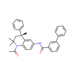 CC(=O)N1c2ccc(NC(=O)c3cccc(-c4ccccc4)c3)cc2[C@@](C)(c2ccccc2)CC1(C)C ZINC000013611375